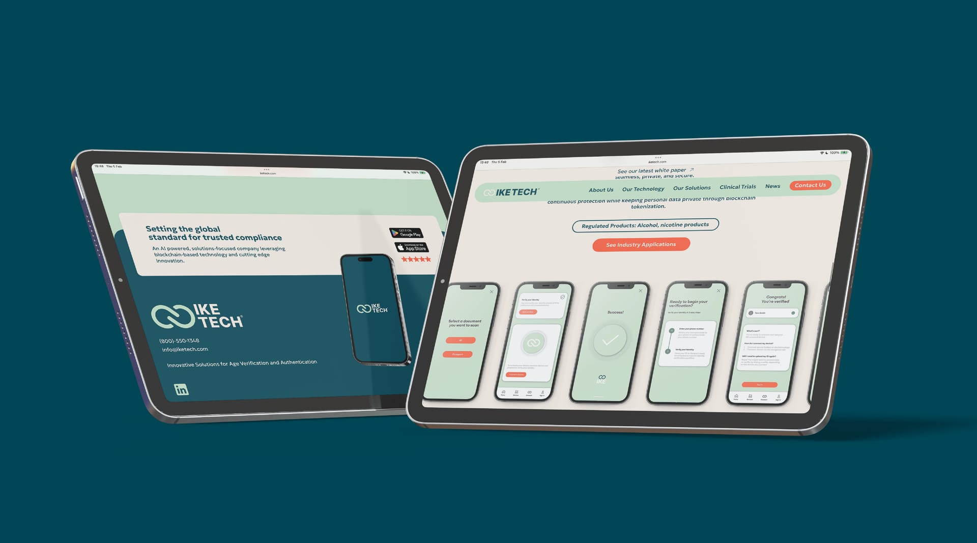IKE Tech website design shown on tablet device, by On Poynt Creative
