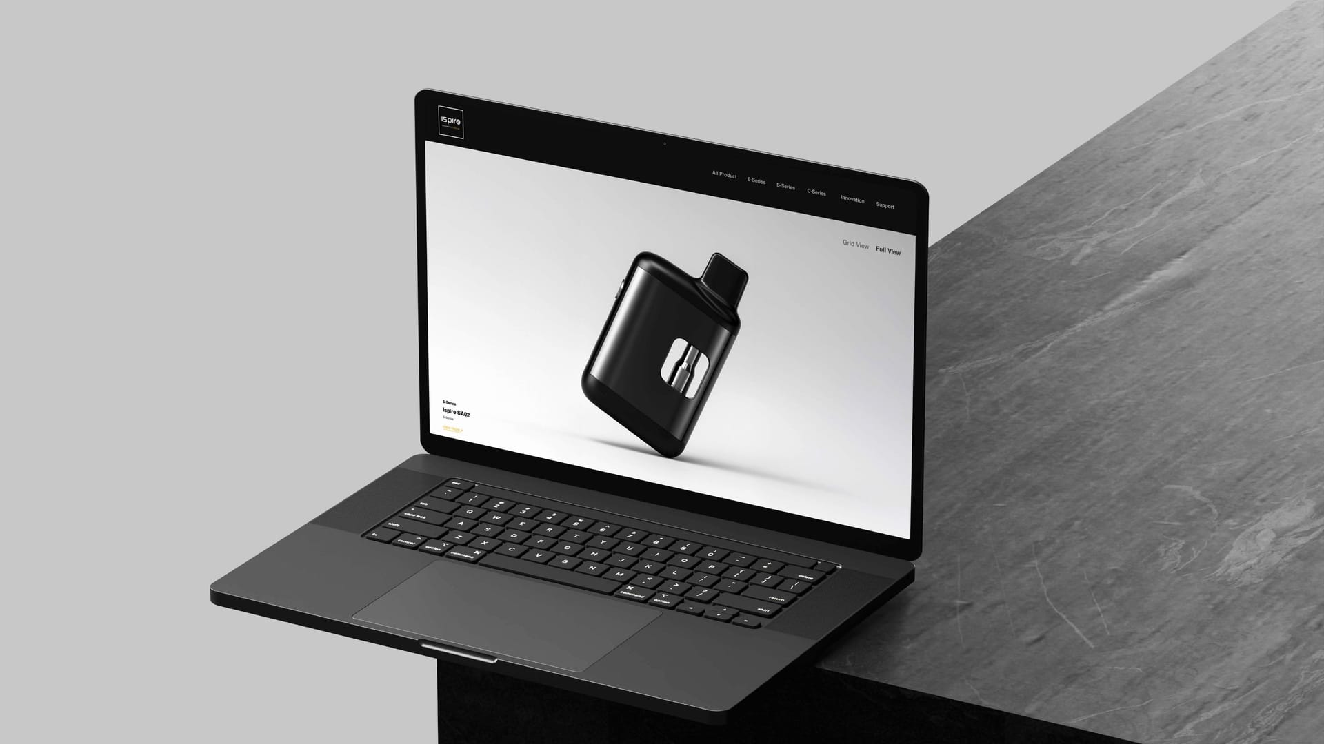 Ispire website mockup shown on laptop desk, by On Poynt Creative