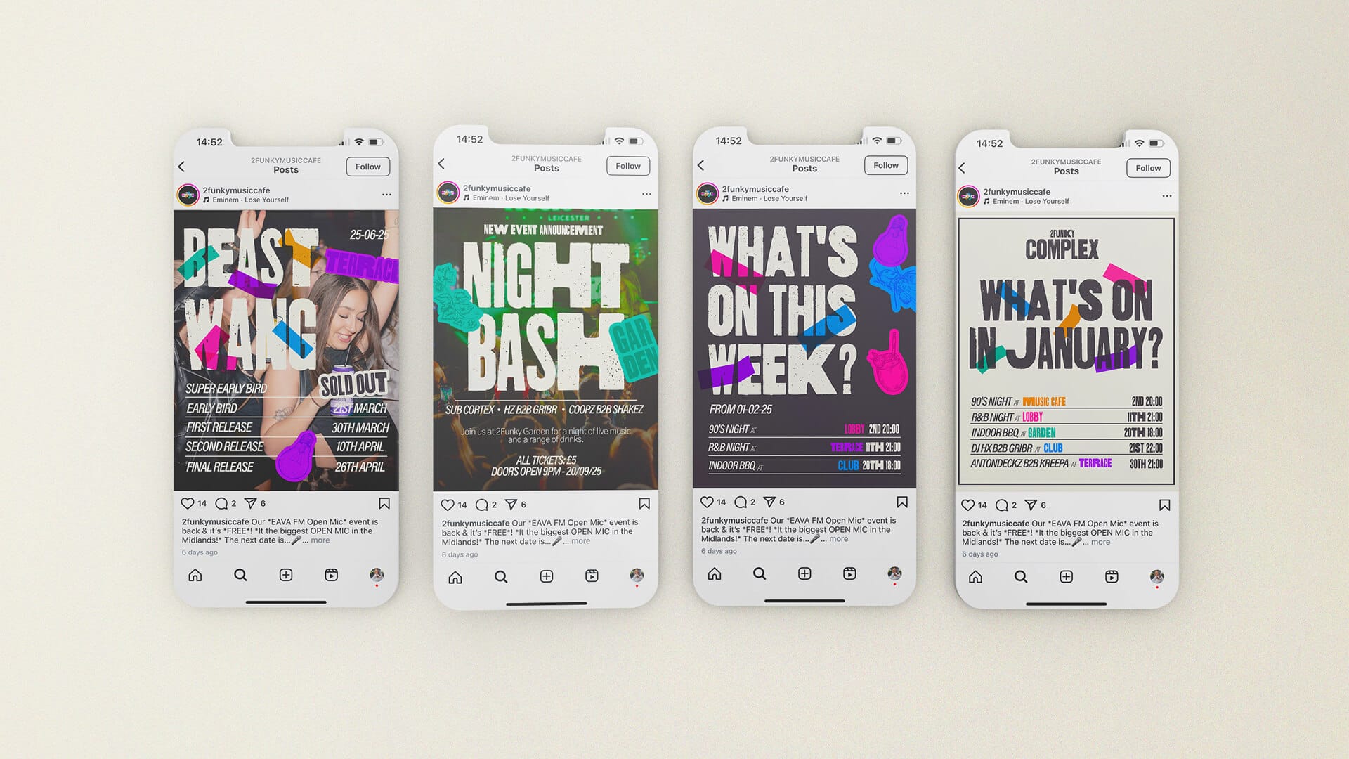 2Funky poster and print design layouts by On Poynt Creative