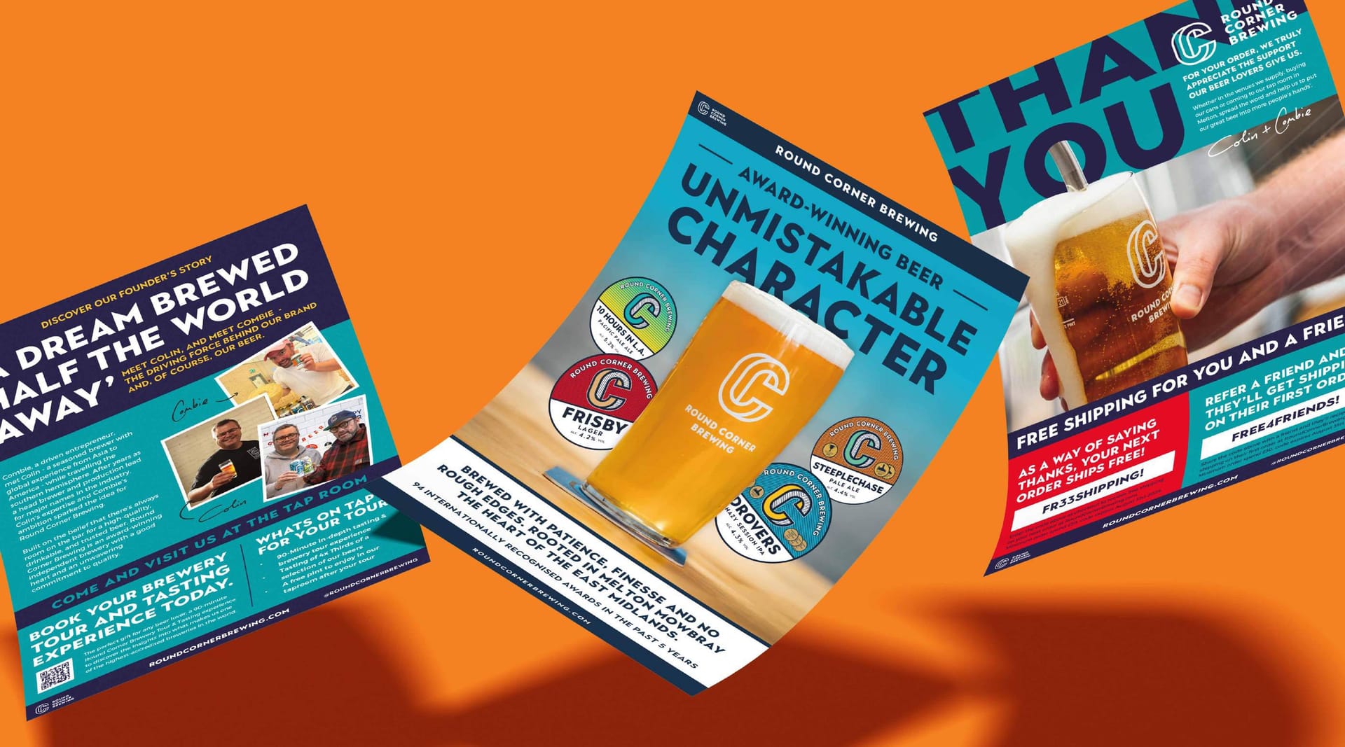 Round Corner Brewery poster and flyer design by On Poynt Creative